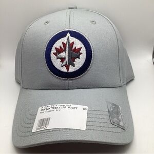 Winnipeg Jets NHL Classic Flat Logo Strap back Cap Hat Mad Engine Grey Blue